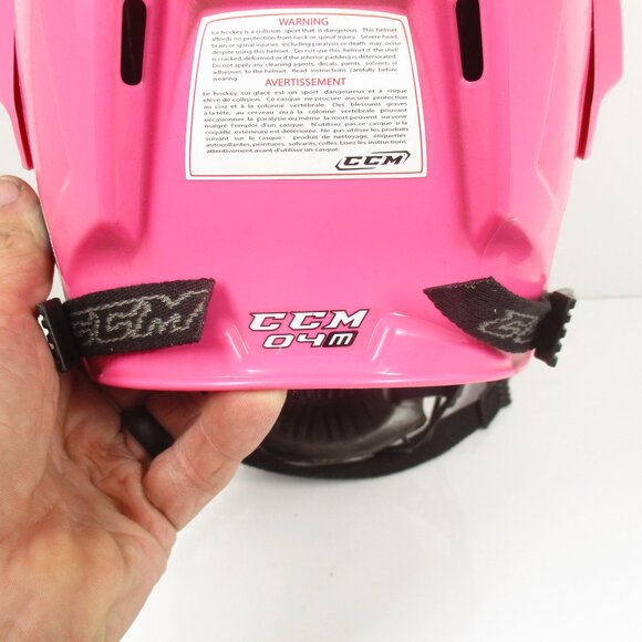 CCM 04M  PINK HOCKEY HELMET WITH CCM FM06 CAGE VG made in CANADA - Picture 4 of 6